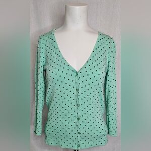 Maurices Mint Green Polka Dot Cardigan Sweater Size S